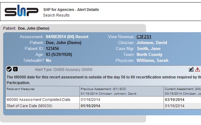 Alert - late recert assessment