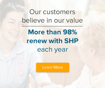 more than 98% of our customers renew with SHP each year